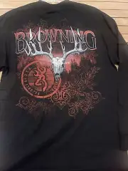 Authentic Browning Guns Men's T-Shirt Long Sleeve New With Tags Medium M Usa