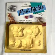Amaco Bunnies Push Mold Polymer Clay Rigid 4 Forms Sealed Vintage 1997