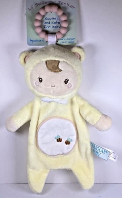 Douglas Baby Lil Sshlumpie Bumble Bees Teether Lovey Yellow Doll Security Plush