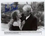 JANE FONDA HAND SIGNED 8x10 PHOTO AWESOME POSE WITH GREGORY PECK JSA