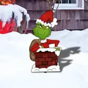 Christmas Decorations Christmas Yard Signs with Stakes, Grinch Decorations for Outdoor Garden Lawn