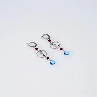 常玉藝術珠寶系列-愛慕垂簾藍拓帕耳環
