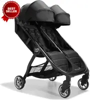 2 Double Stroller (Pitch Black) - Prams & Strollers Lightweight Compact, UV50+