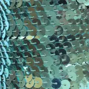 Sea Foam Aqua Blue Sequin Trim 6mm 1/4" wide stitched, strung by the yard 15'