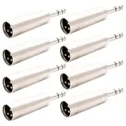 8 Pcs XLR 3-Pin Male to 6.35mm 1/4" Male TRS Stereo Audio Mic Microphone Adapter