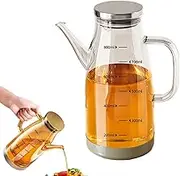 Oil Dispenser Bottle with Drip Free Spout, Glass Olive Oil Dispenser Bottle, Oil Vinegar Dispenser Container Bottles, Olive Oil Vinegar Container, Glass Cooking Oil Dispenser (Transparent,800ML)