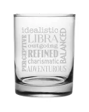 Susquehanna Glass Set of Four Libra Words Rocks