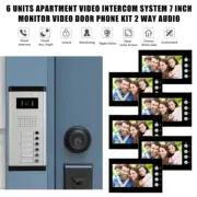 4/5/6 Units 7 inch Apartment Video Intercom System Monitor Video Door Phone Kit