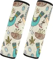 Car Seat Belt Covers 2 Pack Soft Car Safety Seat Belt Strap Shoulder Pad Camera Bag Strap Cover Car Accessories for Adults Child Kids M Bird Nest Chicks and Eggs