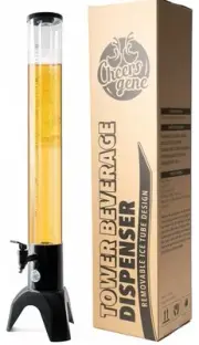 Beverage Tower 3L/102oz Dispenser w Detachable Ice Tube & 7 Color LED Lighting