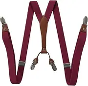 [STKARCV] Vintage Suspenders For Adult Women Men Wide Cross-Over Back 2 Side Clips Adjustable Elastic Trouser Brace Straps