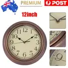 12 inch Wall Clock Quartz Round Wall Clock Retro Non-Ticking Home Office Decor