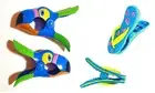 2 Set (4 Ct) Blue Toucan / Blue Flip Flops Beach Towel Clips