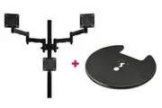 Atdec AWMS-3-TH467 Triple Monitor "Stack" Desk Mount and Grommet Clamp Desk Fixing, Black