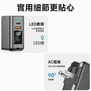 【MyStyle】15W無線充電+自帶線行動電源 10000mAh 充電頭 五輸出(無線/Magsafe/自帶線)