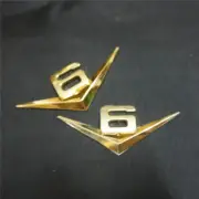 2x Golden Chrome V6 Metal Decal Emblem Sticker Badge Twin Turbo Racing Auto Type (for: Renault)