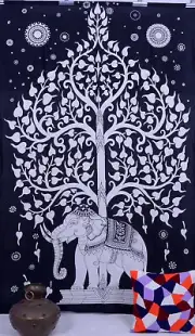 Elephant Tree Of Life Mandala Bed Cover Hippie Wall Hanging Tapestry Bedding Art