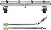 Car Undercarriage Cleaner, 12.8 Inch Pressure Washer Attachment with 2 Piece Extension Wand for Undercarriage Driveway Walkway