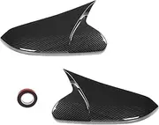 Moonlinks Compatible with 2016-2021 Honda Civic Side Ox Horn Mirror Cover sticker,Carbon Fiber LH & RH Side Door Rearview Mirror Cap Trim for 10th Gen Civic,2019-2022 Insight, (1 Pair)