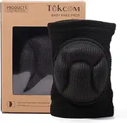 Tokcom Baby Knee Pads for Crawling, Toddler Leg Warmer, Infant Kneepads, Adjustable Elastic Leg Warmers, Black Leg Protector