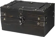 HOMOCONO Decorative Treasure Chest for Storage and Home Decor Antique Keepsake Box with Hinged Lid for Organizing Jewelry Cosmetics and Trinkets Beautiful present Packaging