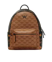 MCM Zip-Up Backpack One size cognac