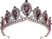[VKEID] Crown Tiara Bridal Crown Baroque Headpiece with Diamonds Large Horse Eye Crystal Vintage Gold Large Crown Rhinestones Crown (Color : B, Size : One Size)