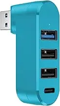 USB Port Splitter for Car - 4 Port USB 3.0 Expander Splitter | Expander Rotatable 3.0 Multi Port Adapter Station