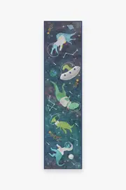 75' x 305' | Machine Washable Runner Rug | Kid & Pet Friendly | Indoor Rug | Dinosaurs in Space Rug | Ruggable