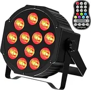 Stage Lights 12 LED 4 in 1 RGBW LED Par Light DMX512 8CH Party DJ Lights Sound Activated Strobe Light for Parties Concerts Halloween Christmas Weddings-1PCS