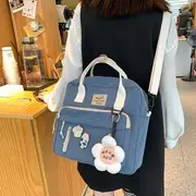 Lightweight Backpack With 2 Brooch - Blue - One Size