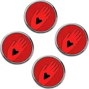 [FUWIND] Ceasefire Peace Pin Set, 4-Pack, Red Hand Badge Enamel Brooch, Stop War Button Pins, other, other