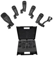 Samson DK705 Drum Microphone Kit-(1) Q71 Kick Mic+(4) Q72 Snare/Tom Mics+Mounts