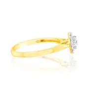 Luminesce Lab Grown 9ct yellow Gold 0.40 Carat Halo Brilliant Cut Ring, K