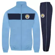 Manchester City Boys Tracksuit Jacket & Pants Set Kids OFFICIAL Football Gift