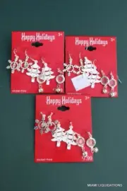 Lot of 3 sets (total 9) snowflakes tree earrings Target Happy Holidays Xmas