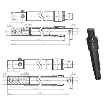 2016-125 New 2500 PSI Cylinder Fits Hercules Snow Plow Models