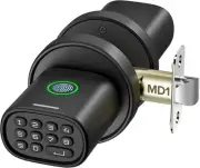 Keyless Entry Door Lock, Fingerprint Lock with Keypad Biometric Black