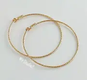 10pcs 30mm Sparkling Wire Beading Hoop Earwires 14k Gold Filled Earring E70g