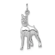 14k White Gold Solid Polished Boxer Charm