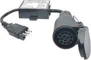 CARROFIX US Vehicle 4-Way Flat Adapter to European 13-Pin Round Plug Trailer Light Converter - Plug and Play Design