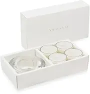 8 VAUCLUSE Vanilla Scented Tealight Candles & 1 Glass Holder Set - Sweet Comfort, Elegant Design, Ideal for Warm & Sophisticated Ambiance