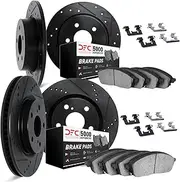 [Dynamic Friction Company] Front and Rear Brakes and Rotors| Hardware Included| Front and Rear 5000 Advanced Brake Pads and Rotors Kit| Fits 2019-2022 Hyundai Veloster