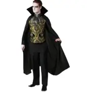 Rubies Elegant Vampire Vest Jabot Cape Halloween Costume Mens up to 44" Chest