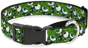 Dog Collar Martingale Monsters Inc Eye Collage Weathered Greens Blues 9 to 15 Inches 1.0 Inch Wide