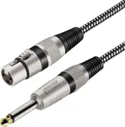 XLR Female to 1/4 Inch TS Cable 6 FT, Nylong Braided XLR 3 Pin Female to 6.35...