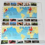 1941 WWII A World At War Collectible 29 Cent Stamp Sheet by USPS