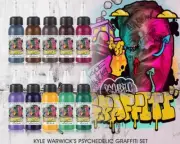 XTREME Kyle Warwick Psychedelic Graffiti 10 Color Set 0.5 oz Pigment Tattoo Ink