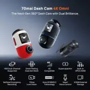 New 2025 70mai X800 4G Omni Dash Cam 4K HDR 360° Rotating Dual Channel IMX678