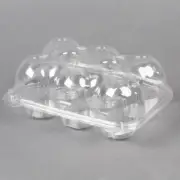 6 Cupcake / Muffin High Dome Muffin Container Clear Plastic - 4 pcs
